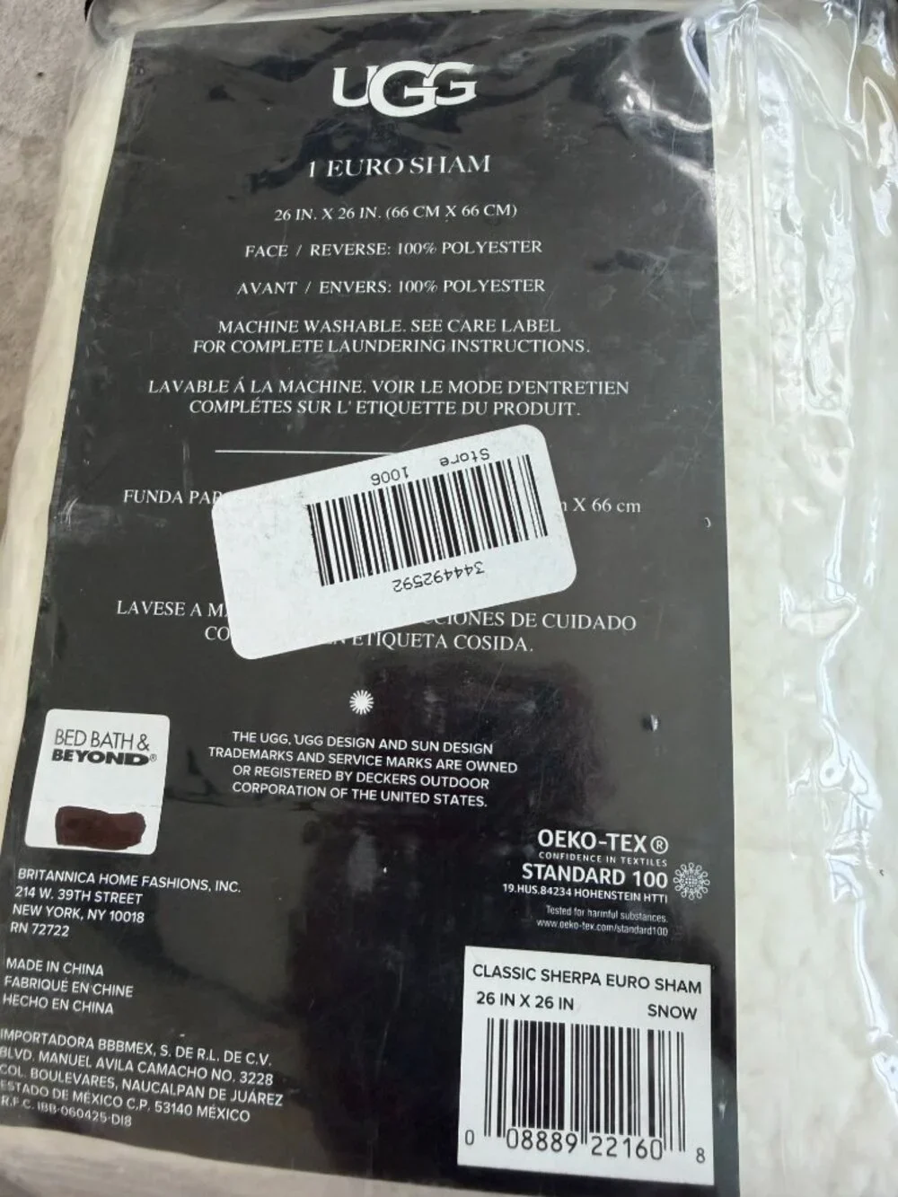 UGG AUSTRALIA Set of 2 Sherpa Euro Pillow Shams NEW NWT